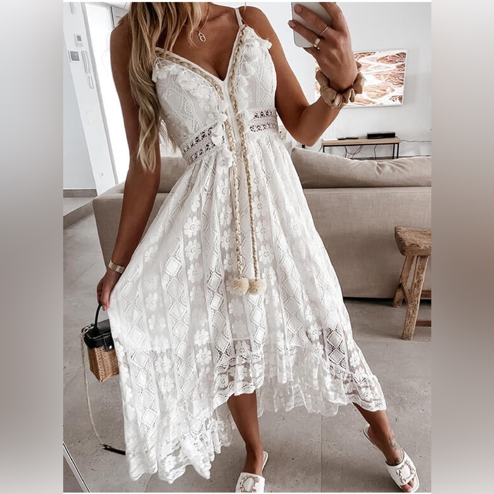 NWT Cupshe lace high-low maxi dress - size M